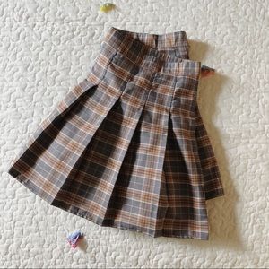 High Waisted Plaid Skirt